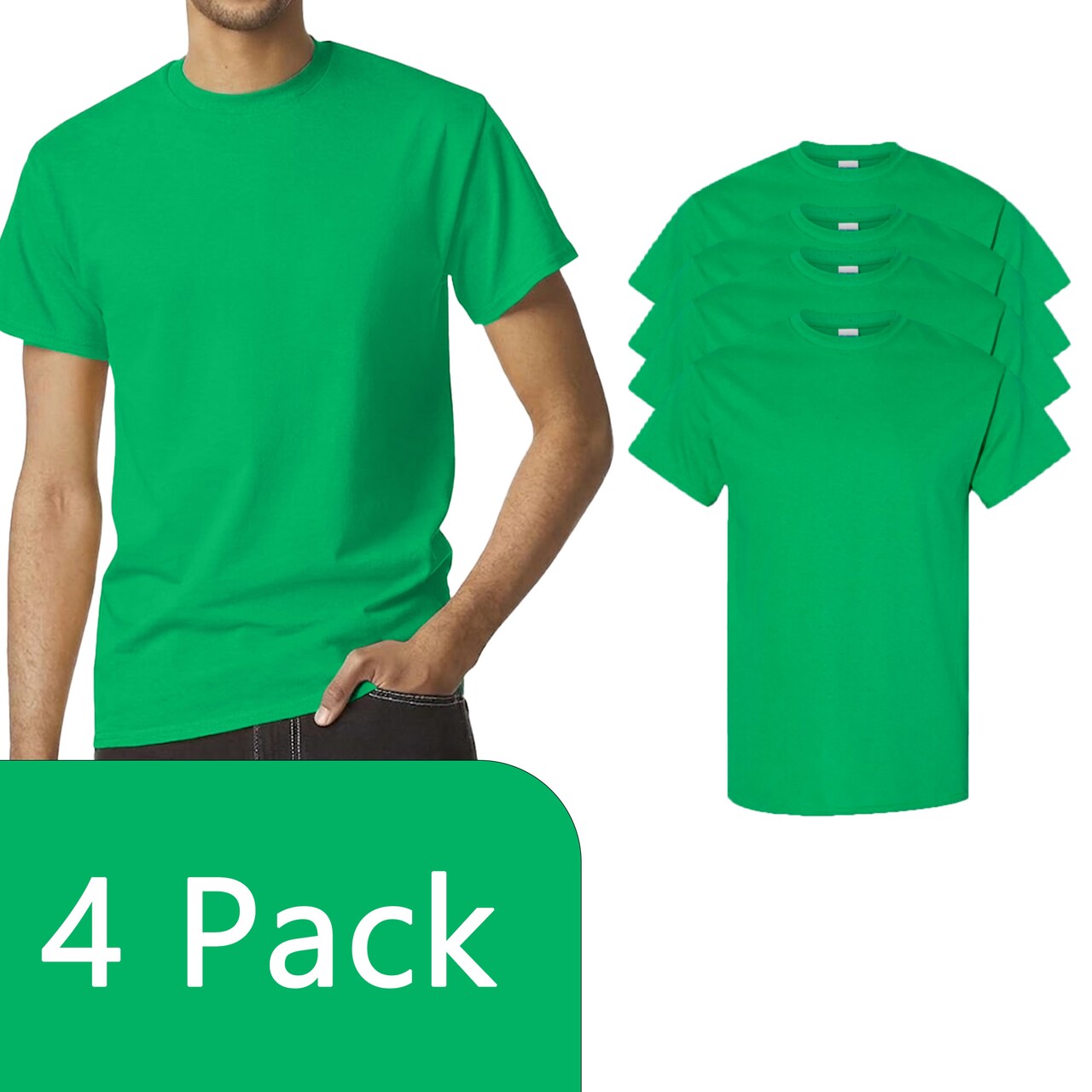 Gildan Irish Green Heavy Cotton Short Sleeve T-Shirt Pack for Cricut, Heat Transfer & Custom Printing